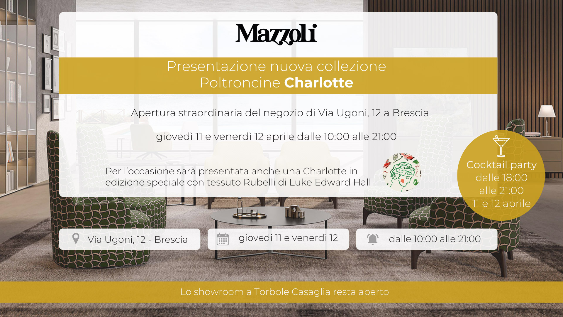Presentazione poltroncine Charlotte nello Showroom di Brescia