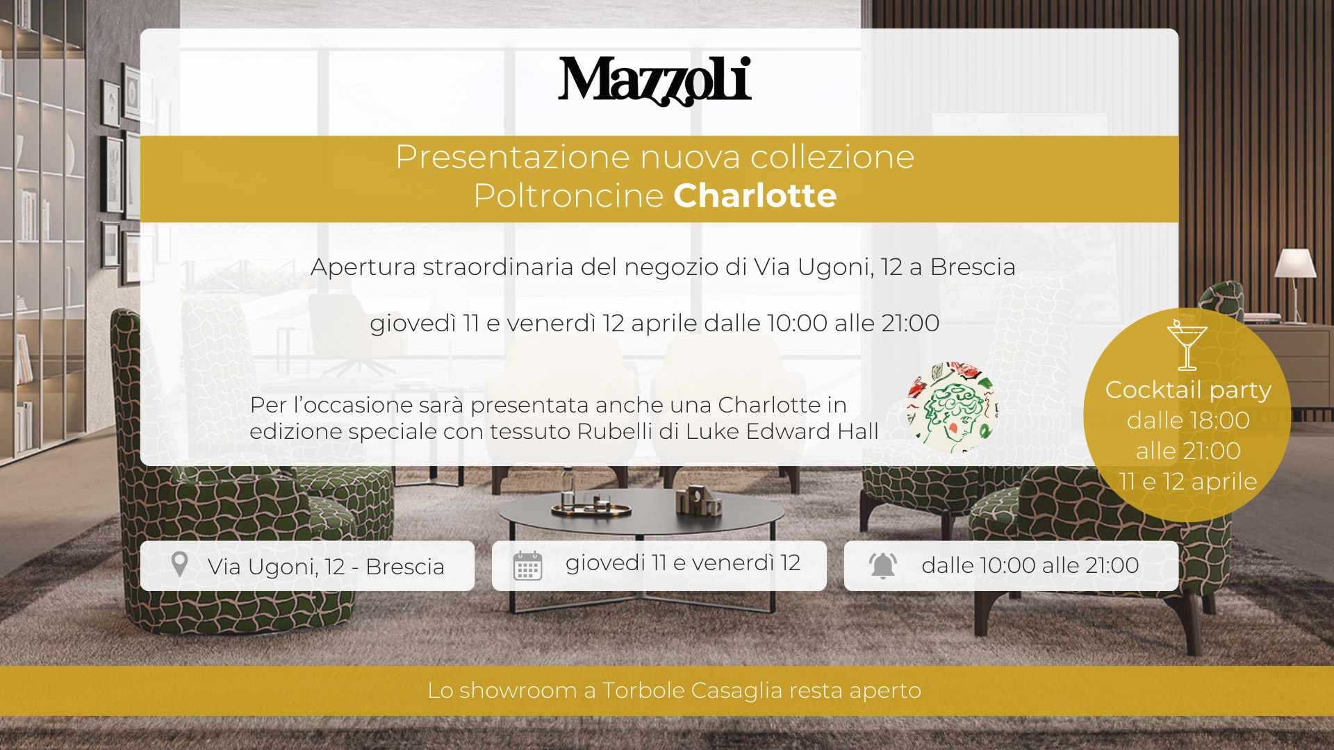 Presentazione poltroncine Charlotte nello Showroom di Brescia